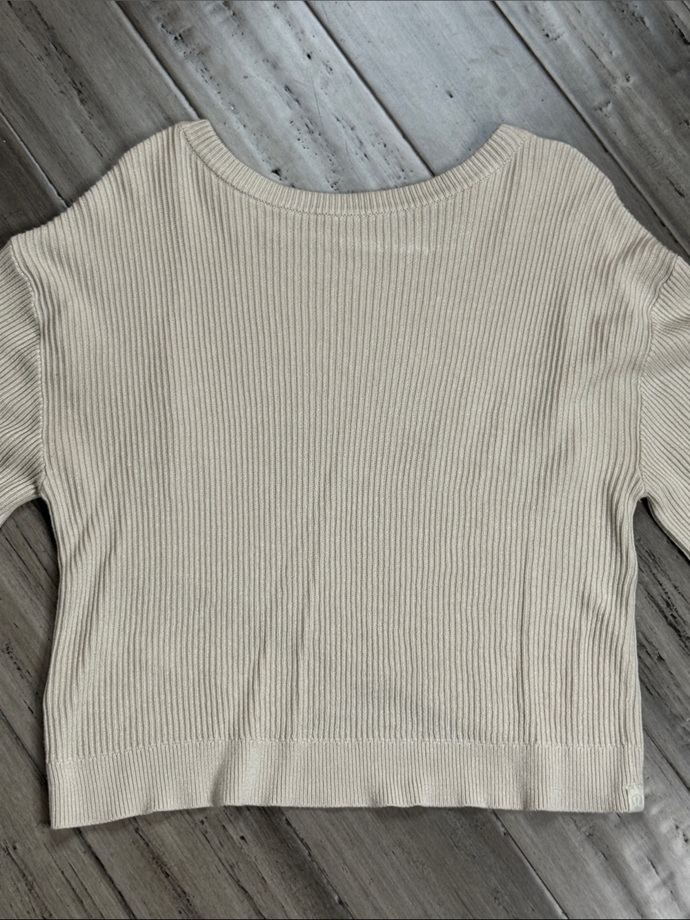 LULULEMON REVERSIBLE CROSSOVER WHITE OPAL SWEATER RIBBED KNIT PULLOVER SIZE 10 - Picture 13 of 15